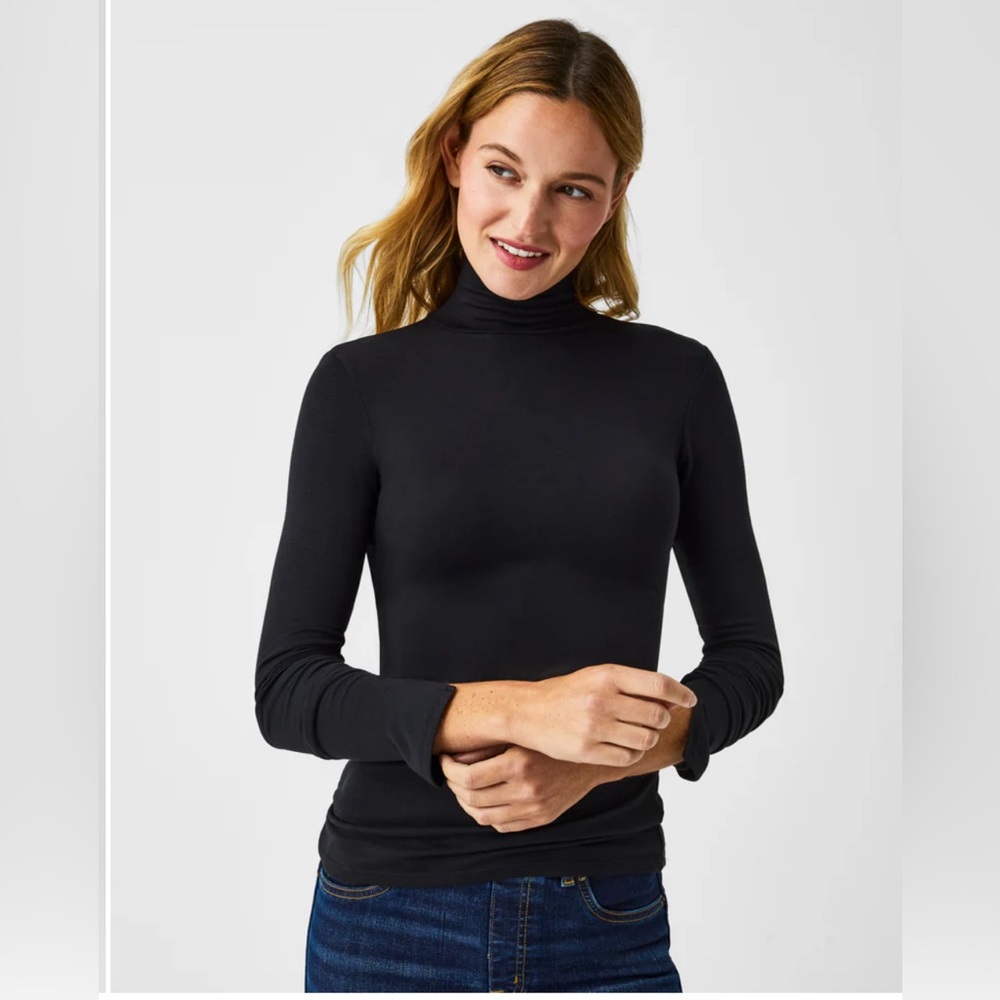 NWT Spanx Better Base Long Sleeve Turtleneck 
VERY BLACK / DARK ASH HEATHER